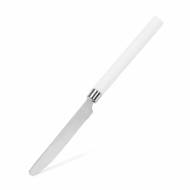 Cutlery set - white - 4 pcs- with plastic handle