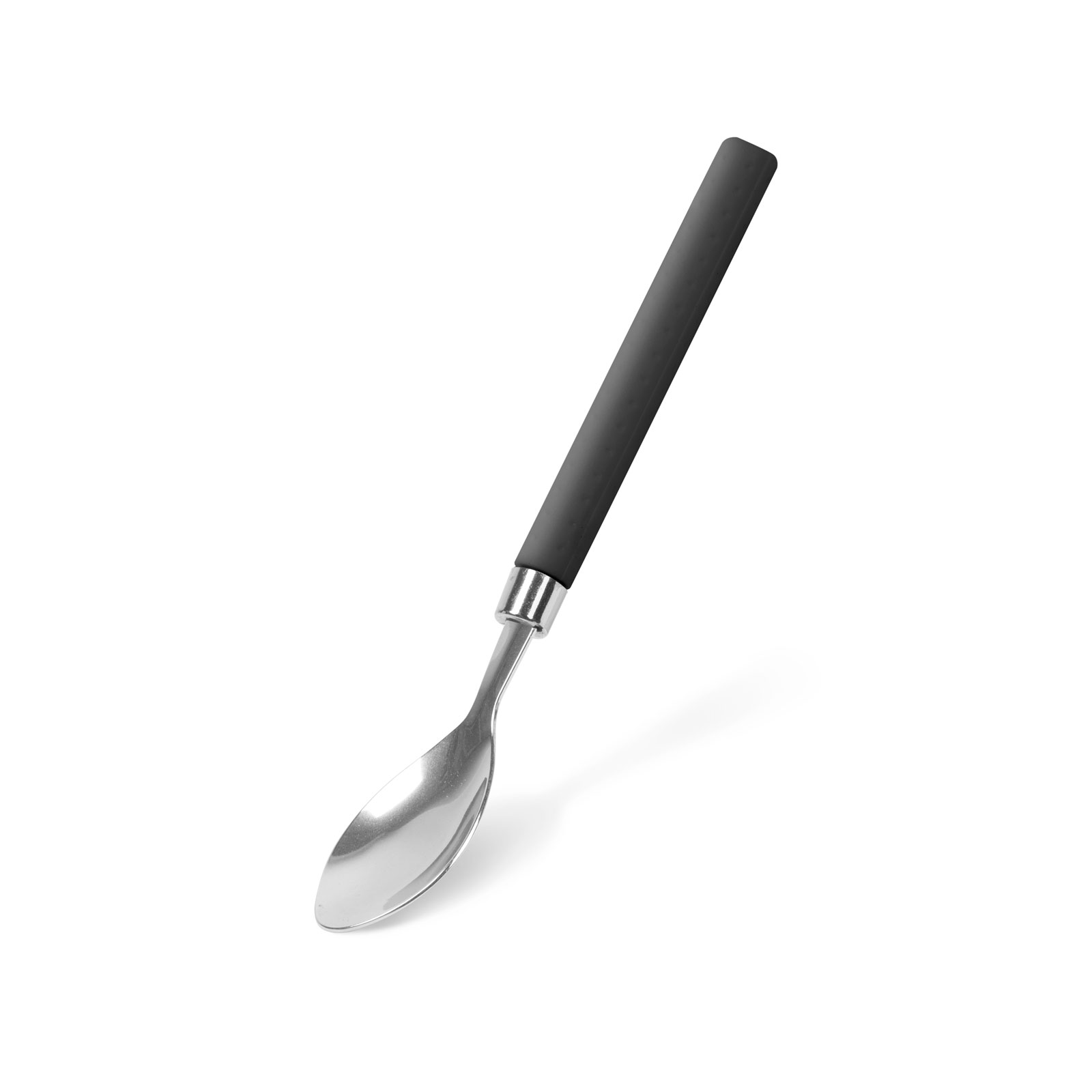 Cutlery set - black - 4 pcs- with plastic handle thumb