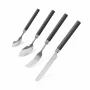 Cutlery set - black - 4 pcs- with plastic handle