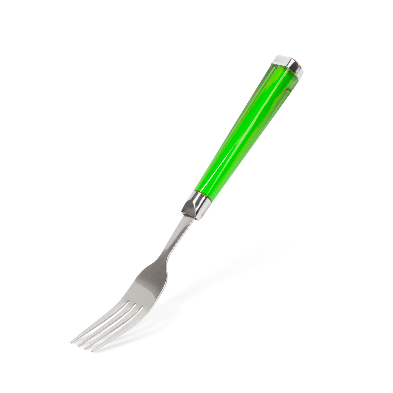 Cutlery set - green - 4 pcs - with plastic handle thumb