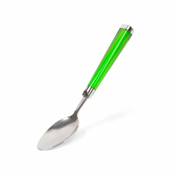Cutlery set - green - 4 pcs - with plastic handle