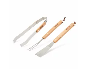 Set de ustensile cu mâner de lemn - 3 piese