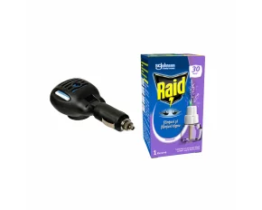 Set dispozitiv electric universal 12/24V si rezerva lichid impotriva tantarilor Raid, Lavanda 30 nopti, 21ml