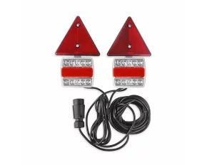 Set lampi stop LED cu magnet si cablu 7,5m 12V cu catadioptri triunghiulari, 2buc Amio