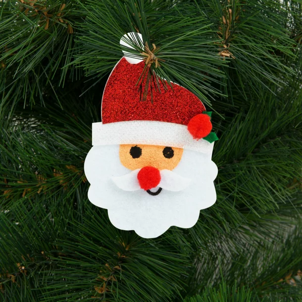 Set ornamente de pom - model Moş Crăciun - 2 buc. /pachet