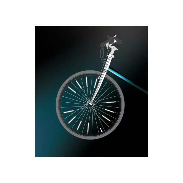 Kerékpár küllő díszek, fényvisszaverős készlet, 10db - Ezüst
