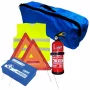 First aid package for car, extinguisher, first aid kit PET, 2pcs warning triangle, warning waistcoat, trunk organizer Navy blue