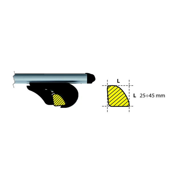 4 láb Evos RA Rail Alu, Silenzio, Alumia, Helio aluminium csomagtartó rúdakhoz