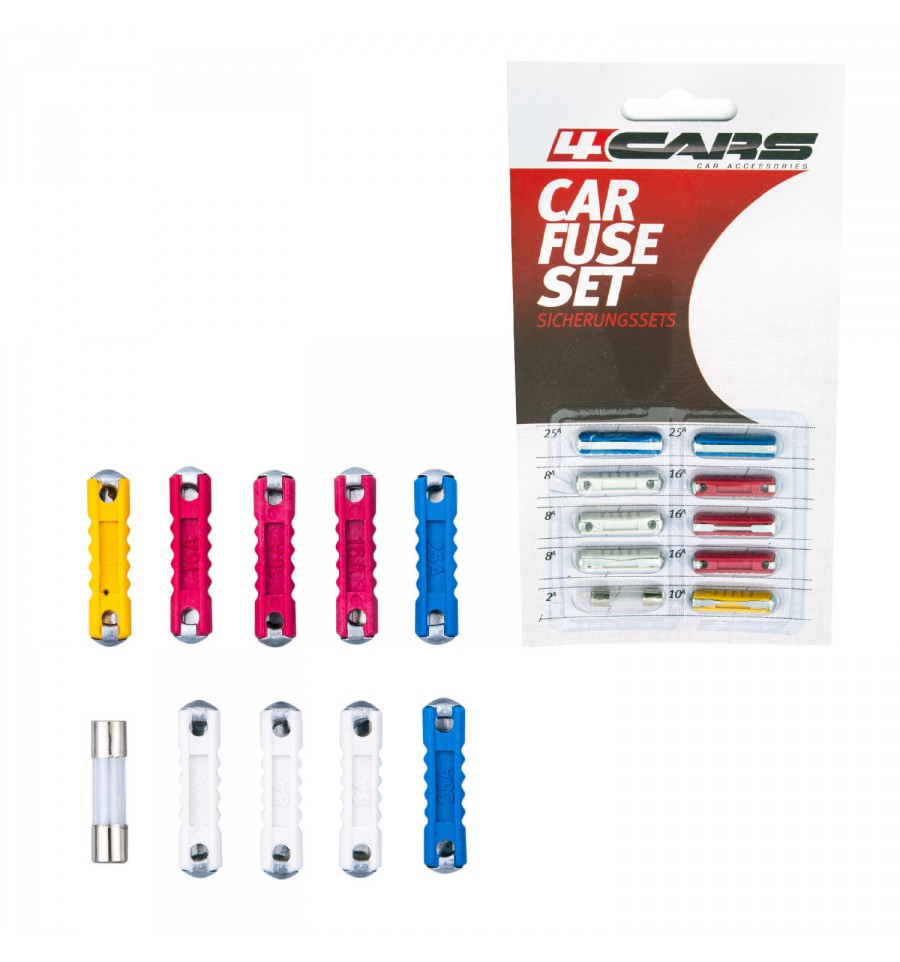 Set 10 assorted fuses - 4Cars thumb