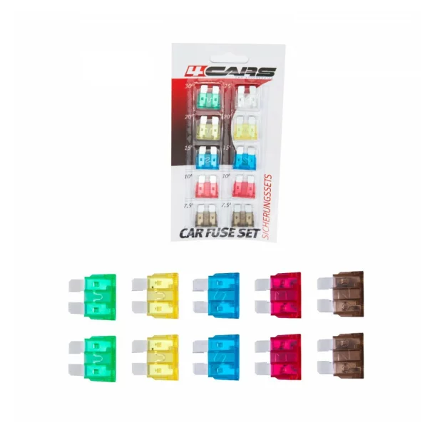 Set 10 assorted blade fuses - 4Cars