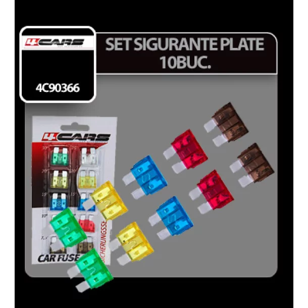 Set 10 assorted blade fuses - 4Cars