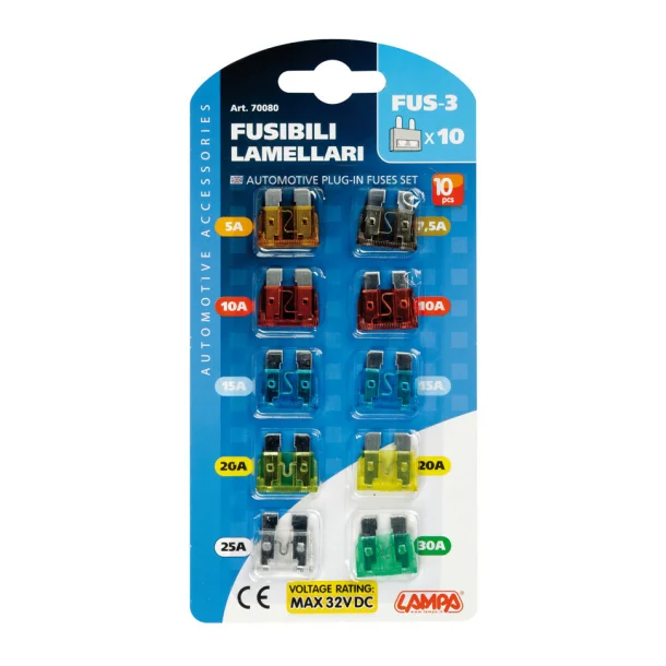 Set 10 assorted plug-in fuses