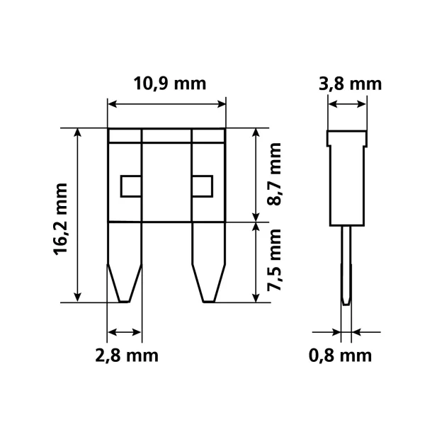 Set 10 assorted micro-blade fuses