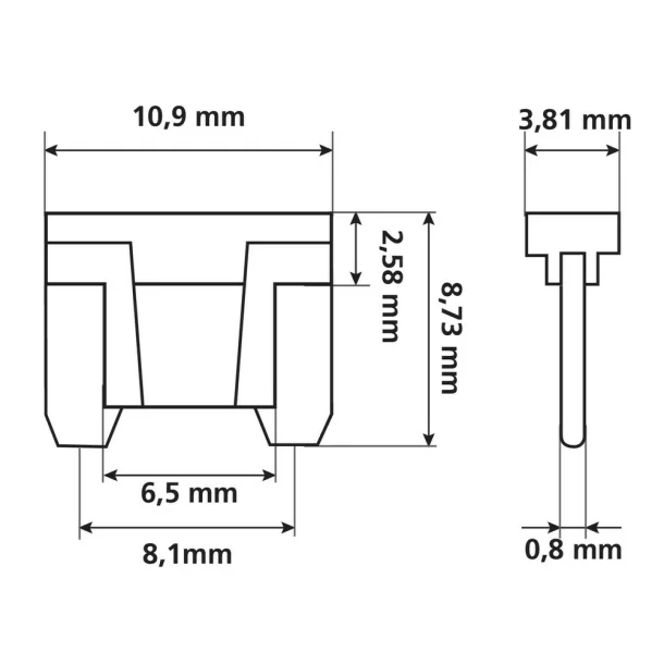 Set sigurante plate micro cu profil redus 10buc, 12/32V - Lampa