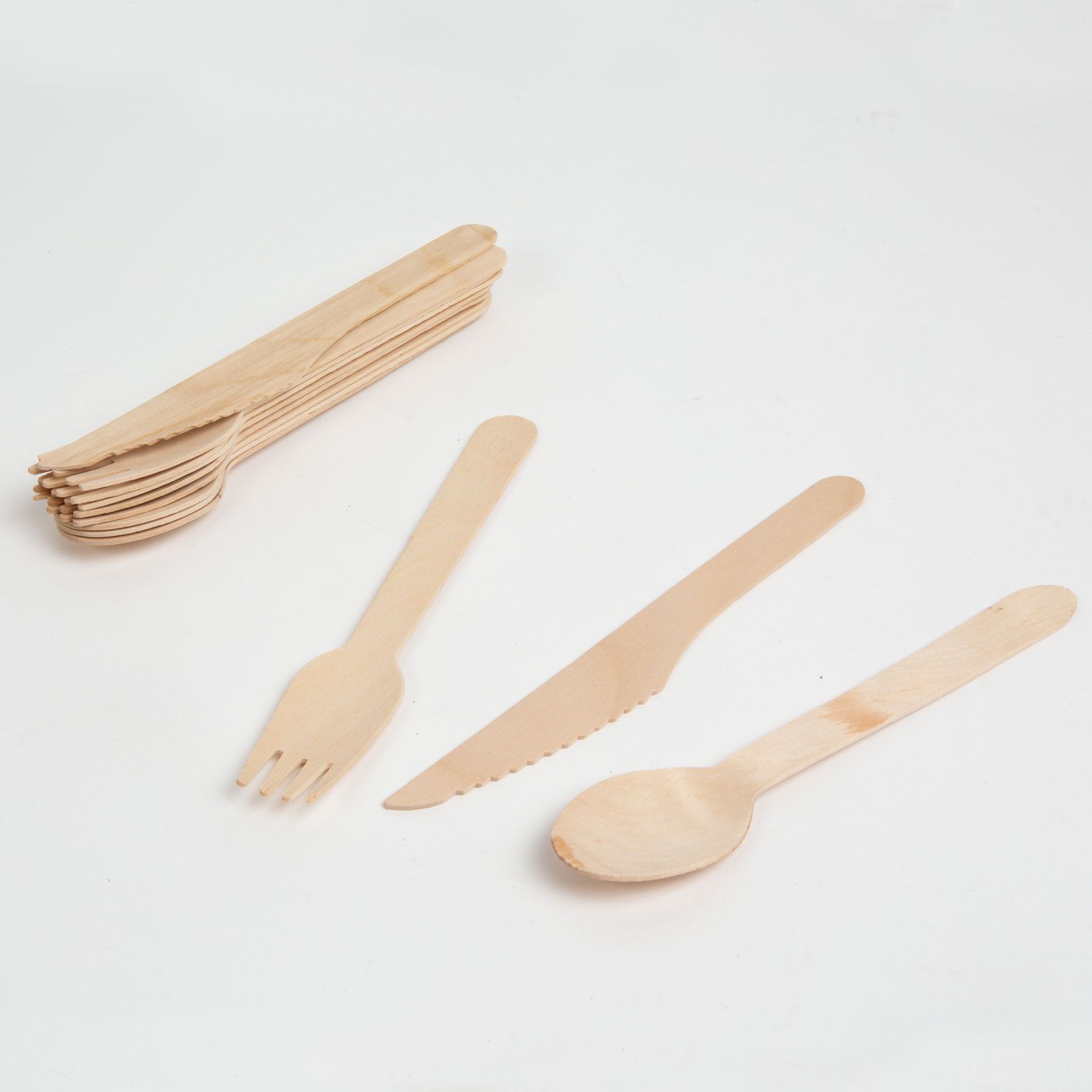Wooden cutlery set - fork, spoon, knife - 12 pieces thumb