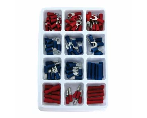 Carpoint cable lugs terminals set 100pcs - Red/Blue