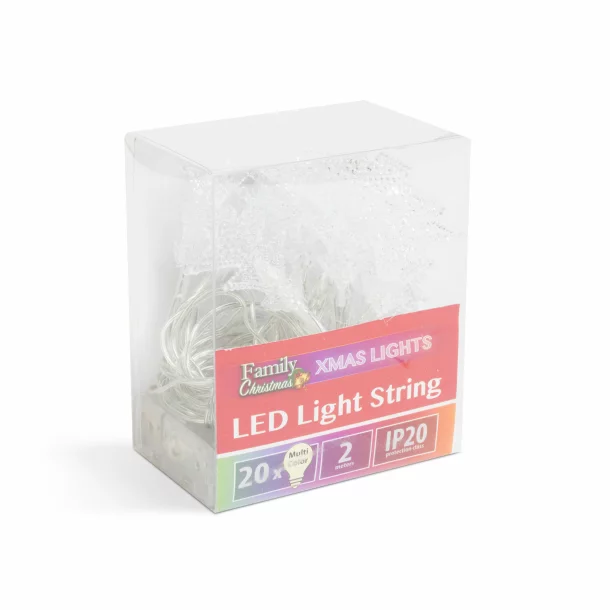 Șir de lumină LED - pin colorat - 20 LED - 2,3 metri - 3 x AA