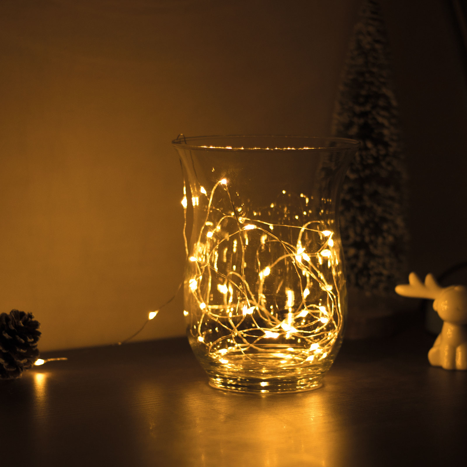 Christmas LED garland - 5 m - 50 LEDs - Warm White - 3 x AA thumb