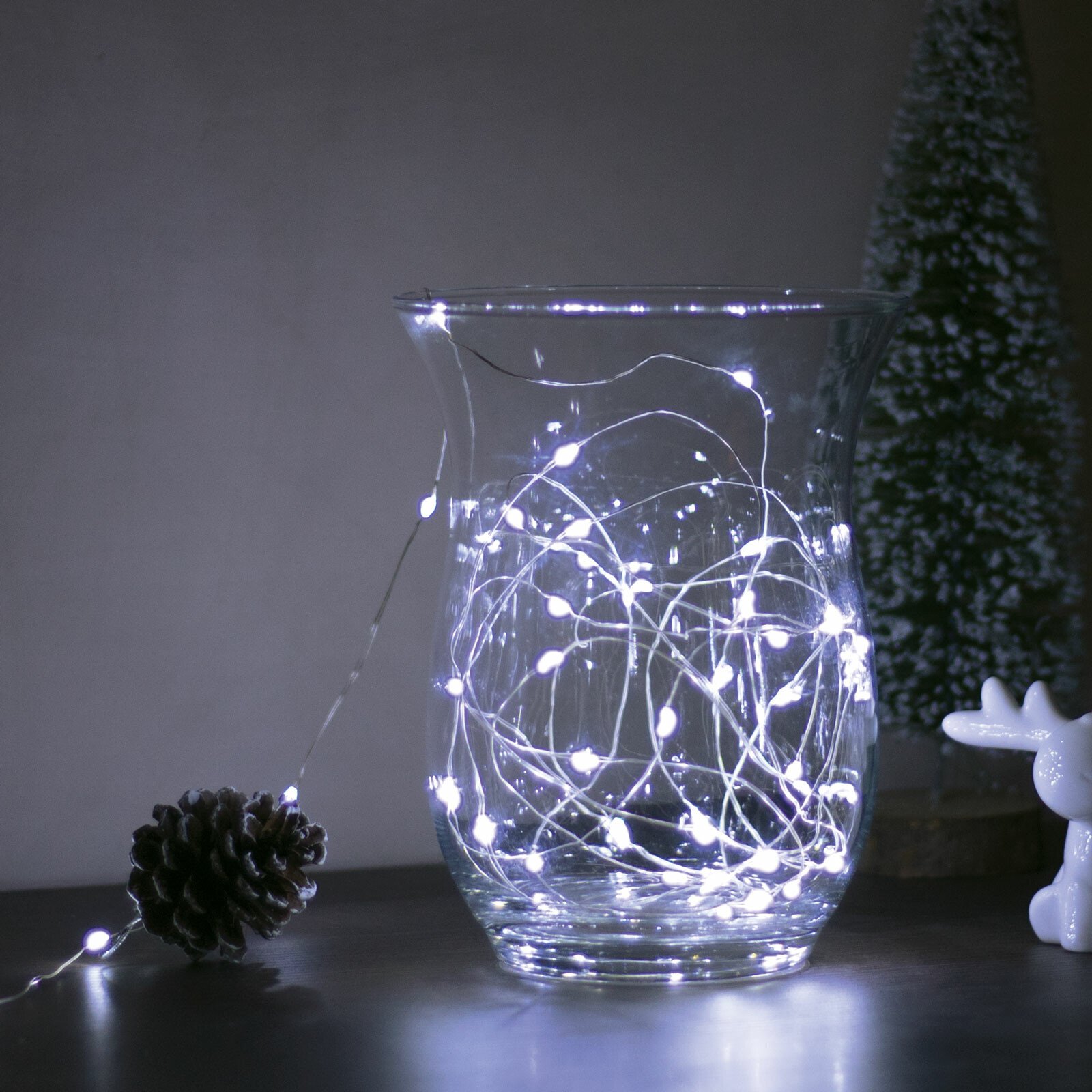 Karácsonyi LED fényfüzér - 5 m - 50 LED - hidegfehér - 3 x AA thumb