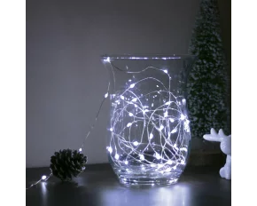 Karácsonyi LED fényfüzér - 5 m - 50 LED - hidegfehér - 3 x AA