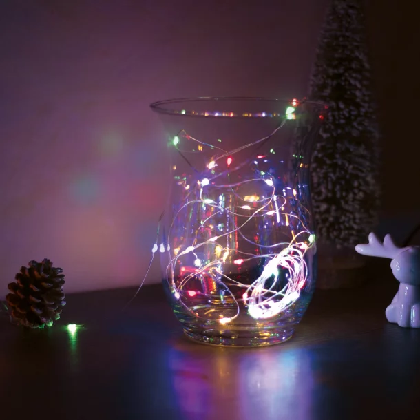 Christmas LED garland - 5 m - 50 LEDs - Multicolor - 3 x AA