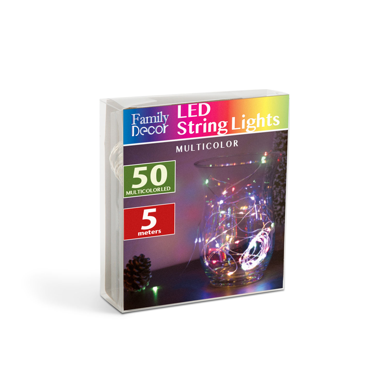 Karácsonyi LED fényfüzér - 5 m - 50 LED - multicolor - 3 x AA thumb