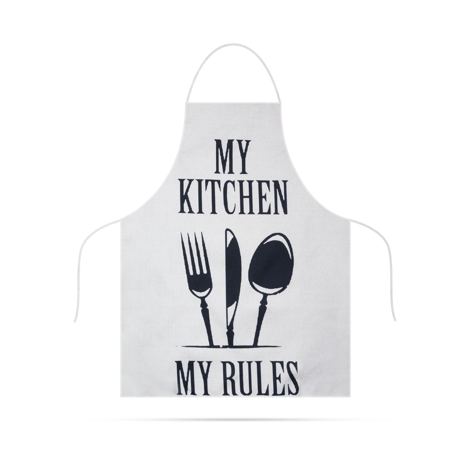 Șorț de bucătărie - 68 x 52 cm - My kitchen, My rules! (alb) thumb