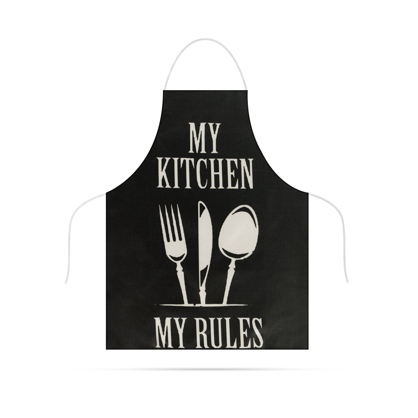 Șorț de bucătărie - 68 x 52 cm - My kitchen, My rules! (negru) thumb