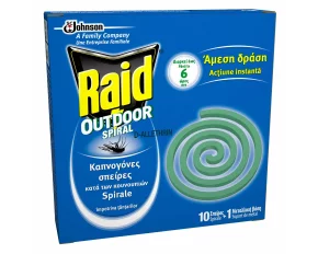 Spirale impotriva tantarilor Raid, pentru exterior, 10buc