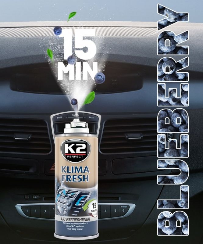 Spray pentru curatat si dezinfectat sistemul de aer conditionat, K2 KLIMA FRESH, 150ml, Coacaz thumb