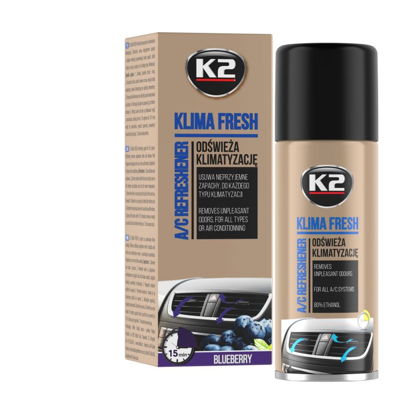 Klímaberendezés tisztító és fertőtlenítő spray, K2 KLIMA FRESH, 150ml, Áfonya thumb