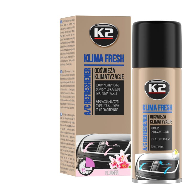 Spray pentru curatat si dezinfectat sistemul de aer conditionat, K2 KLIMA FRESH, 150ml, Floare thumb