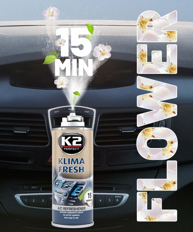 Spray pentru curatat si dezinfectat sistemul de aer conditionat, K2 KLIMA FRESH, 150ml, Floare thumb