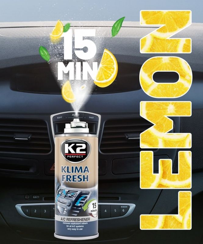 Air conditioning cleaning and disinfecting spray, K2 KLIMA FRESH, 150ml, Lemon thumb