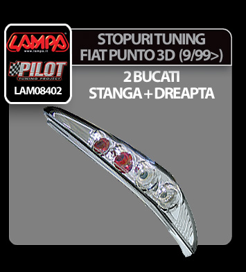 Fiat Punto 3 ajtós (9/99>) krómos tuning stoplámpa thumb