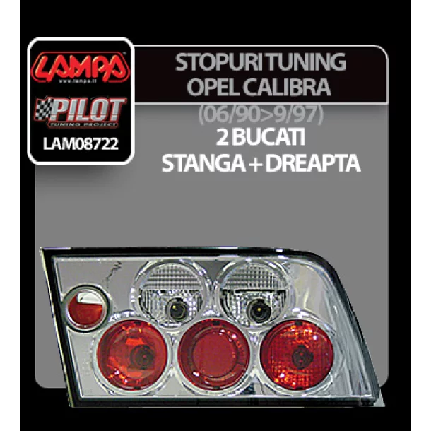 Pair of rear lights - Opel Calibra (6/90-9/97) - Chrome