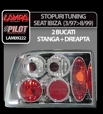 Pair of rear lights - Seat Ibiza (3/97-8/99) - Chrome thumb