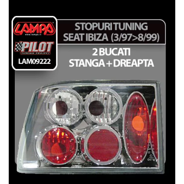 Pair of rear lights - Seat Ibiza (3/97-8/99) - Chrome