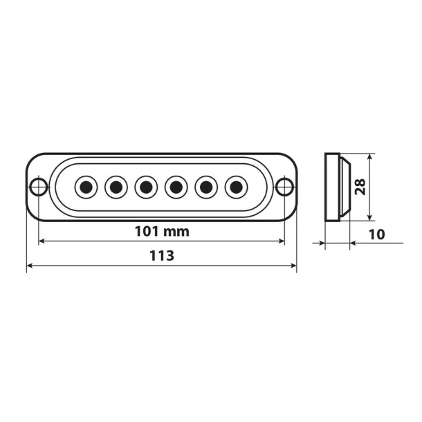 Stroboscop multifunctional 6LED 12/24V - Portocaliu