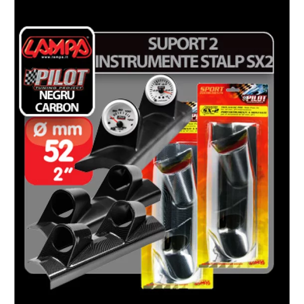 Suport 2 instrumente stalp SX2 (52mm) - Negru - Dreapta