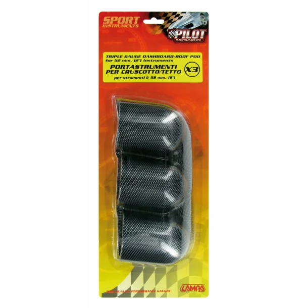 Suport 3 instrumente bord X3 (52mm) - Carbon