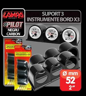 Suport 3 instrumente bord X3 (52mm) - Carbon thumb