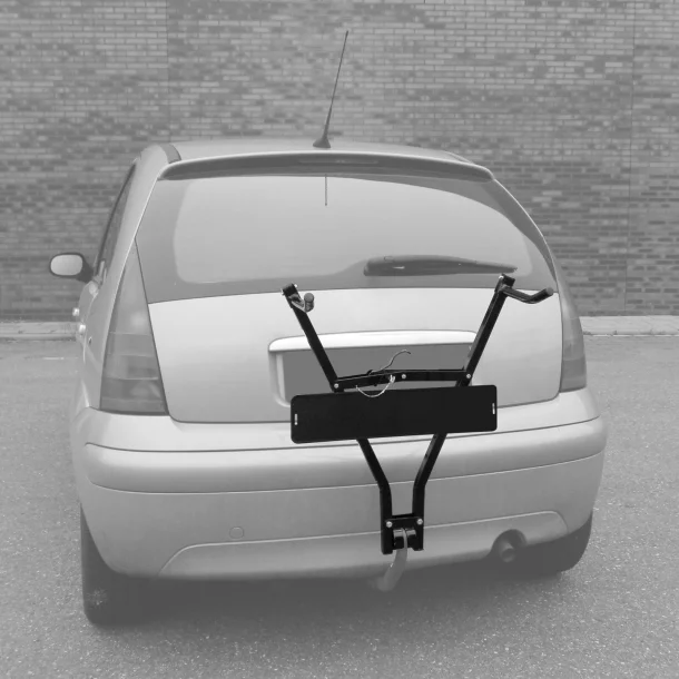 Bike carrier towing hook with license plate holder