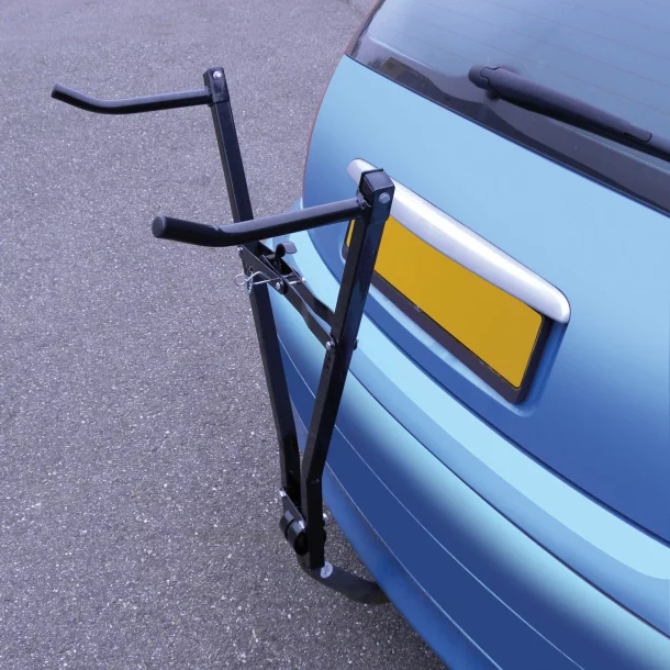 Bike carrier towing hook with license plate holder
