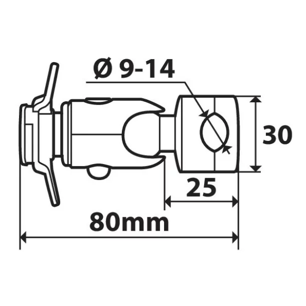 Opti Mirror, smartphone case fixing with clamp Ø 9-14 mm