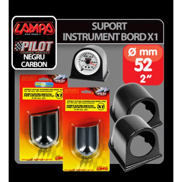 Suport instrument bord X1 (52mm) - Negru