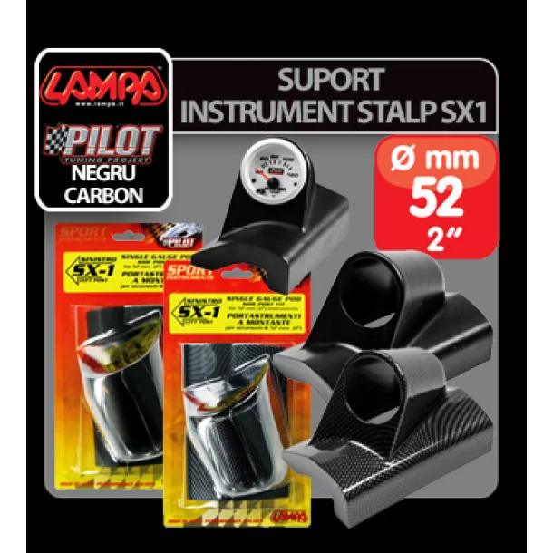 Suport instrument stalp SX1 (52mm) - Negru - Stanga