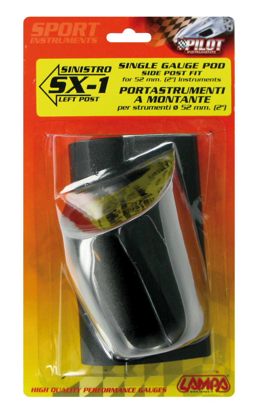 1 hole side post gauge pod SX1 (52 mm) - Black - Left thumb