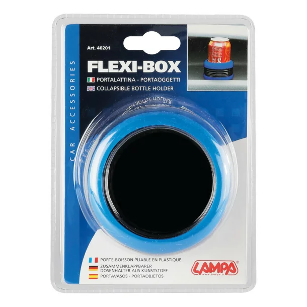 Suport pahar pliabil din plastic Flexi-Box - Albastru/Negru