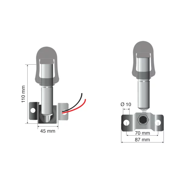 Fix-8, Din plug for rotating beacon lamps with bracket